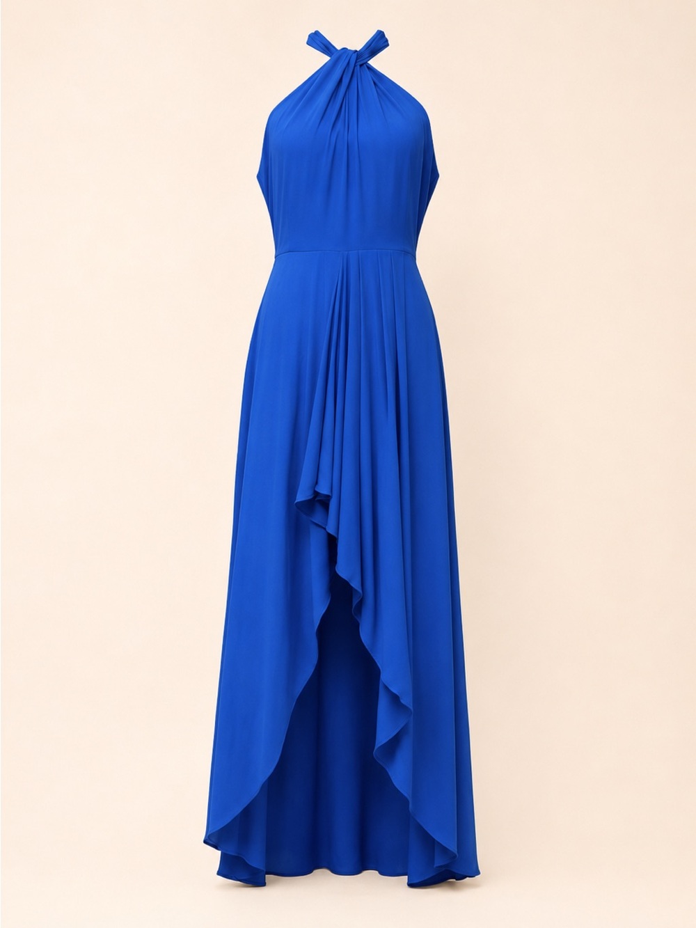 Mark & James Badgley Mischka Royal Blue Halter High Low Gown 4